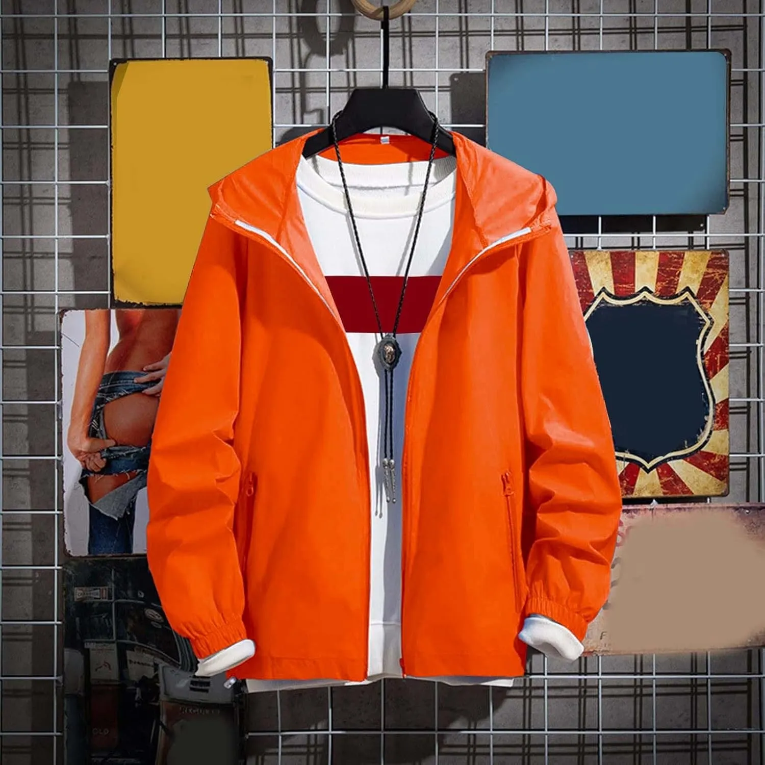 Men's Varsity Jacket Big and Tall Casual Bomber Jacket Fall Fashion Outerwear Coat Baseball Lightweight Jacket