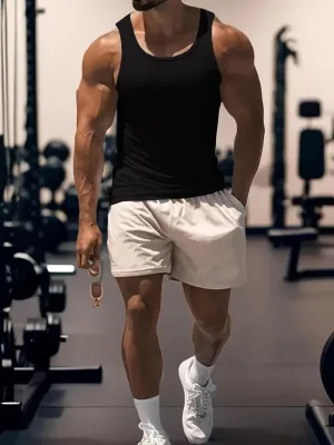 Men's Workout Tank Top Casual Soft Sleeveless Gym Muscle Shirts Bodybuilding Tee