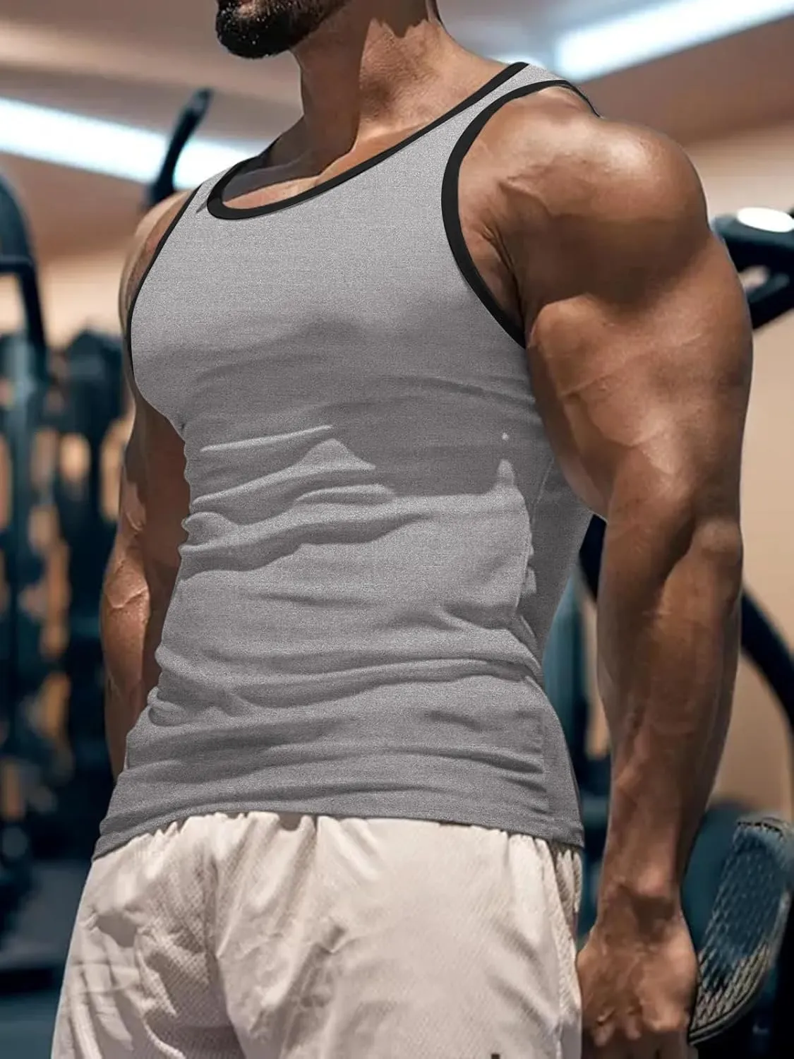 Men's Workout Tank Top Casual Soft Sleeveless Gym Muscle Shirts Bodybuilding Tee