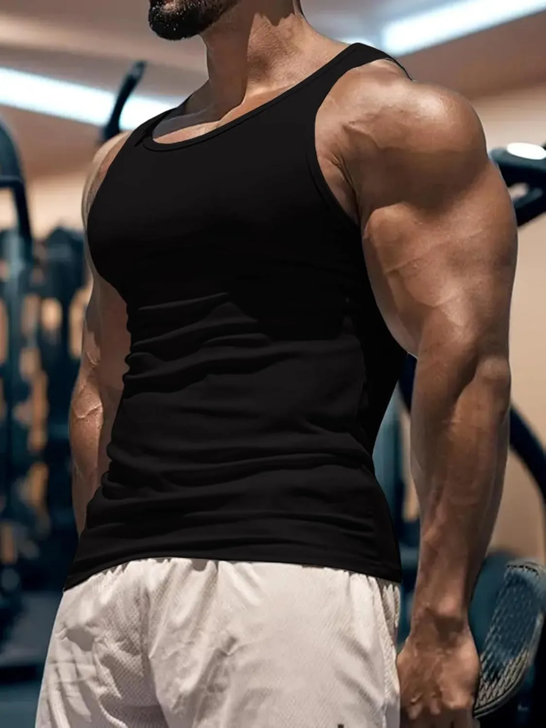 Men's Workout Tank Top Casual Soft Sleeveless Gym Muscle Shirts Bodybuilding Tee