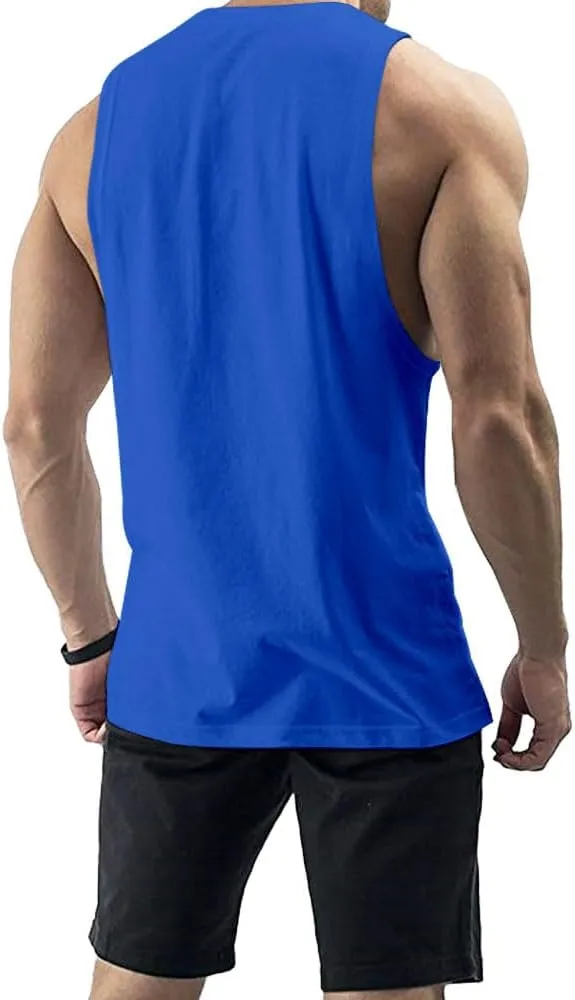 Men's Workout Tank Tops Sleeveless Gym Muscle Tee Graphic American Flag Shirt