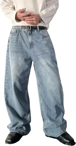 Men's Y2K Hip Hop Street Jeans Gothic Baggy Jeans Wide Leg Denim Pants
