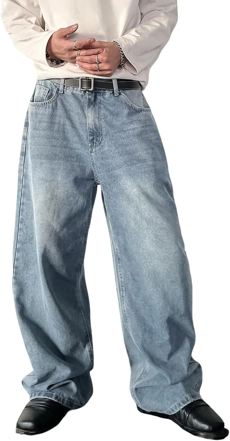 Men's Y2K Hip Hop Street Jeans Gothic Baggy Jeans Wide Leg Denim Pants