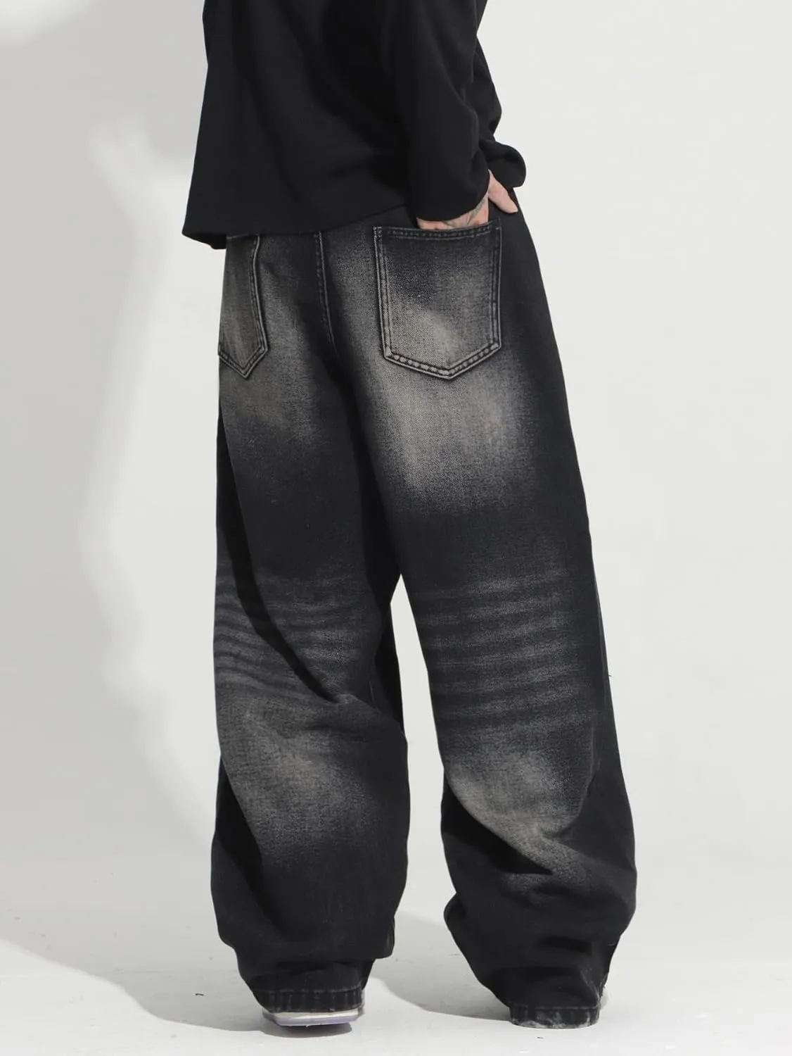 Men's Y2K Hip Hop Street Jeans Gothic Baggy Jeans Wide Leg Denim Pants