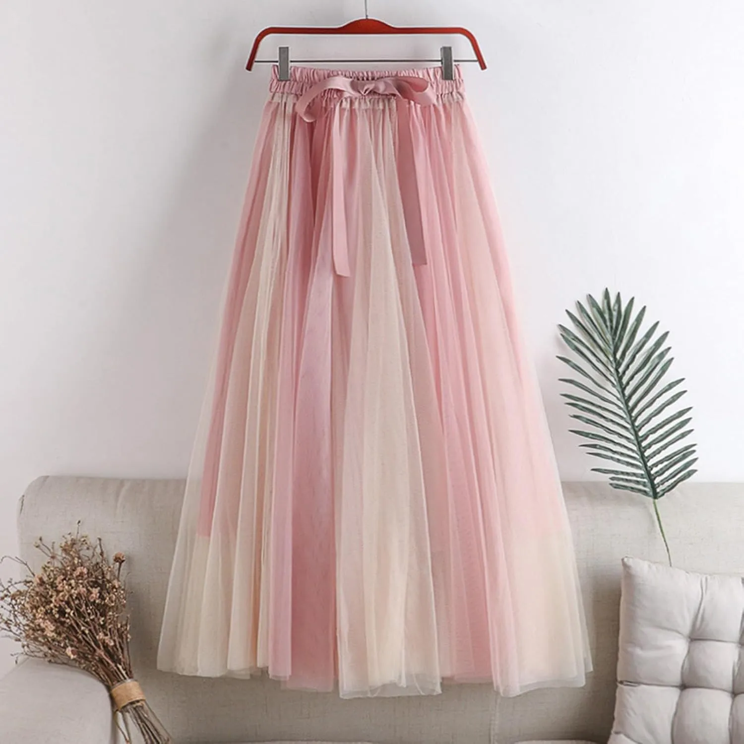 Mesh Tulle Skirts for Women 2025 Fashion Elegant Pleated Flowy Layered Skirt Casual Formal Prom Party Evening Skirts