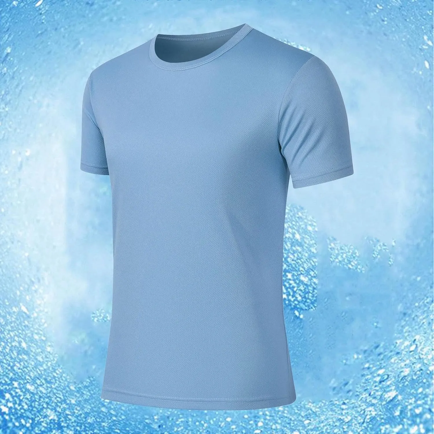 Mesh Workout Athletic Shirt for Men Crewneck Gym Shirts Quick Dry Athletic Short Sleeve T-Shirt Moisture Wicking Tops