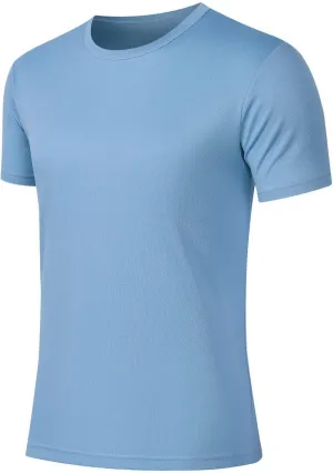 Mesh Workout Athletic Shirt for Men Crewneck Gym Shirts Quick Dry Athletic Short Sleeve T-Shirt Moisture Wicking Tops