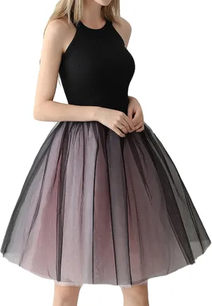 Midi Skirts for Women Womens Puffy Ballet Skirts Tutu Skirt Pleated Skirt Layer Mesh Skirt High Waist A-line