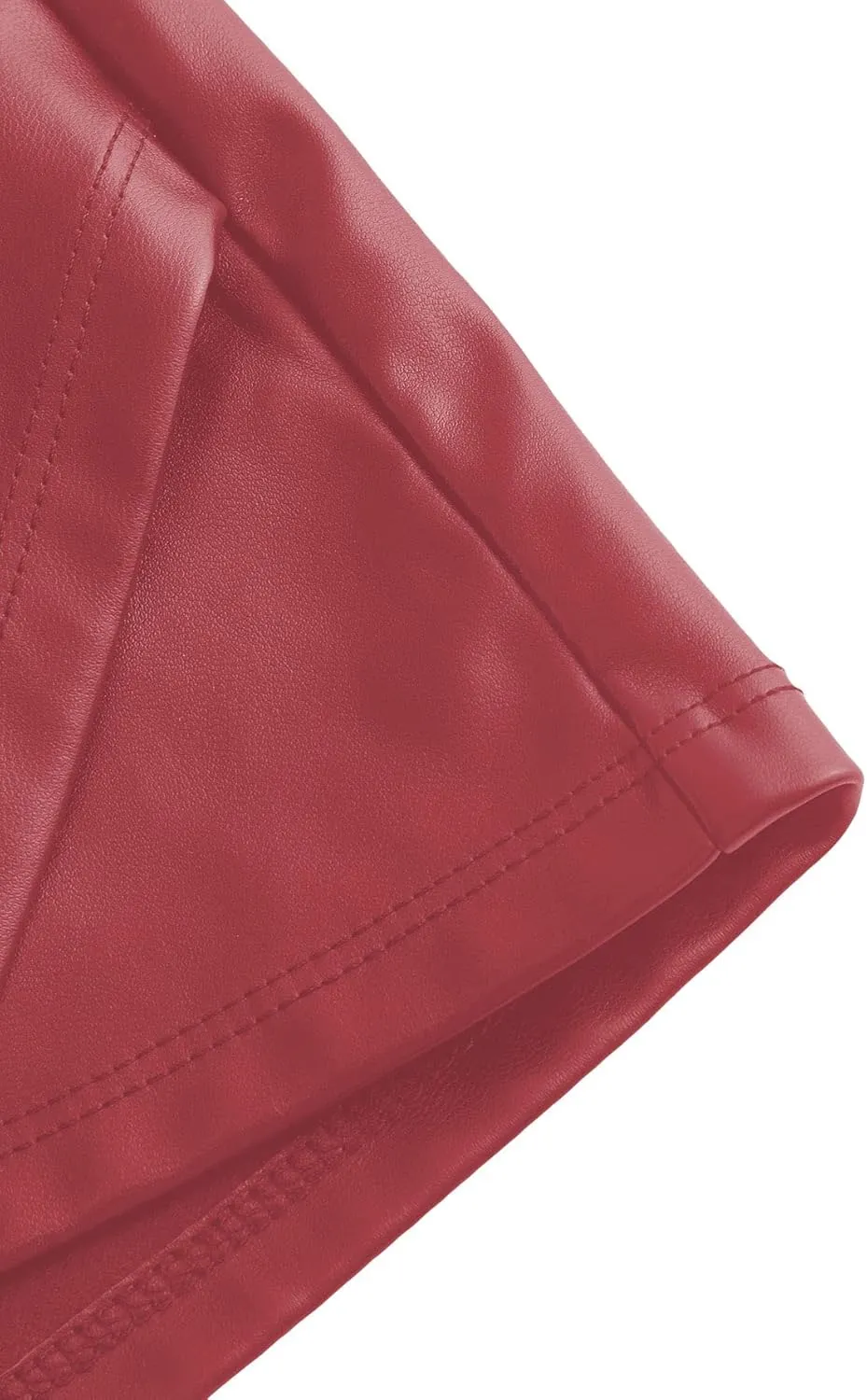 Milumia Girl's PU Leather Ruched Wrap Hem Skirt High Waisted Mini Short Skirts