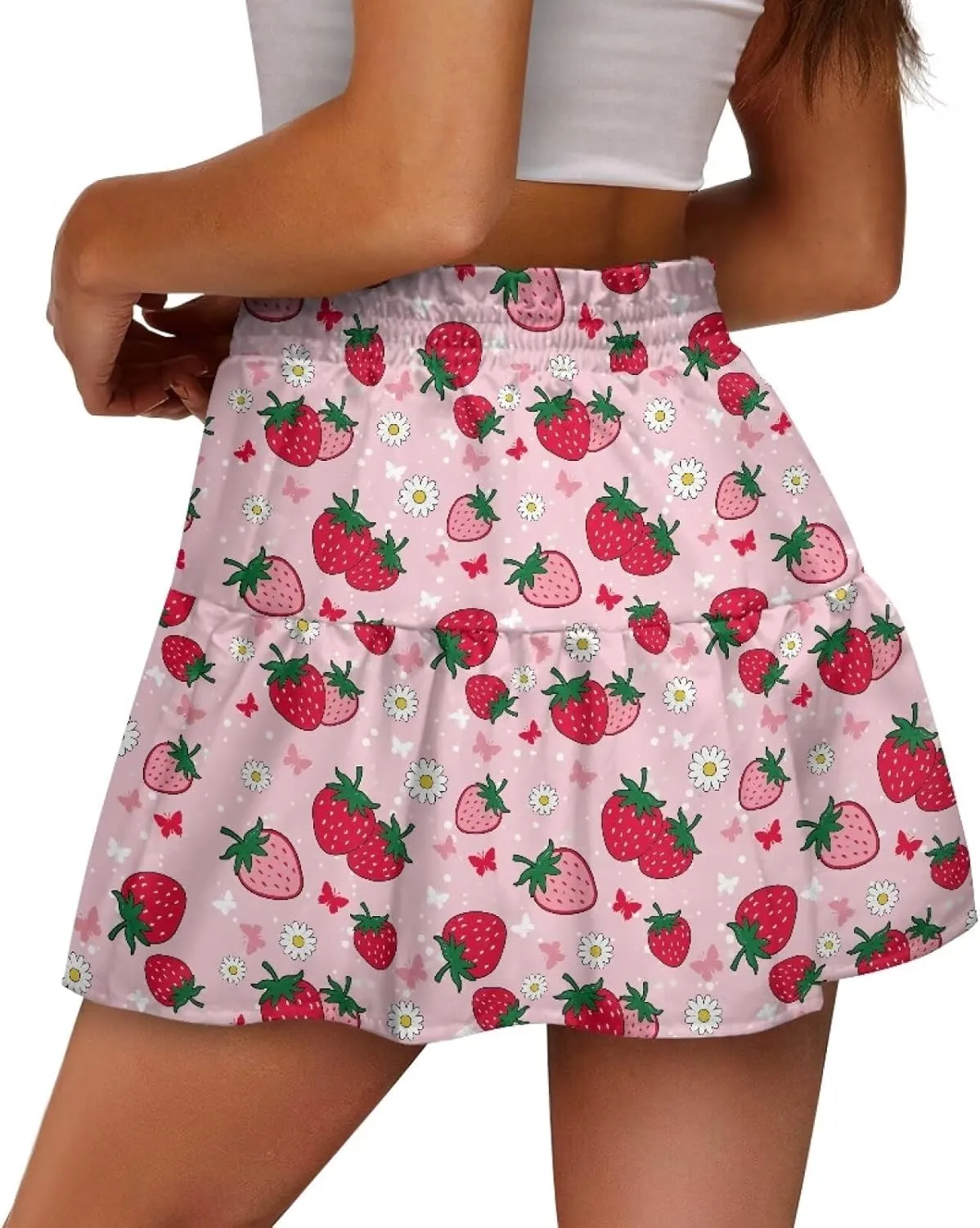 Mini Skirt for Women High Waist Skater Skirt Ruffle Slim Skirt Airy Soft Summer Short Skirt Dating Club Party Dress