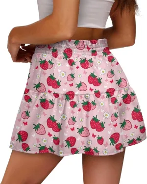 Mini Skirt for Women High Waist Skater Skirt Ruffle Slim Skirt Airy Soft Summer Short Skirt Dating Club Party Dress