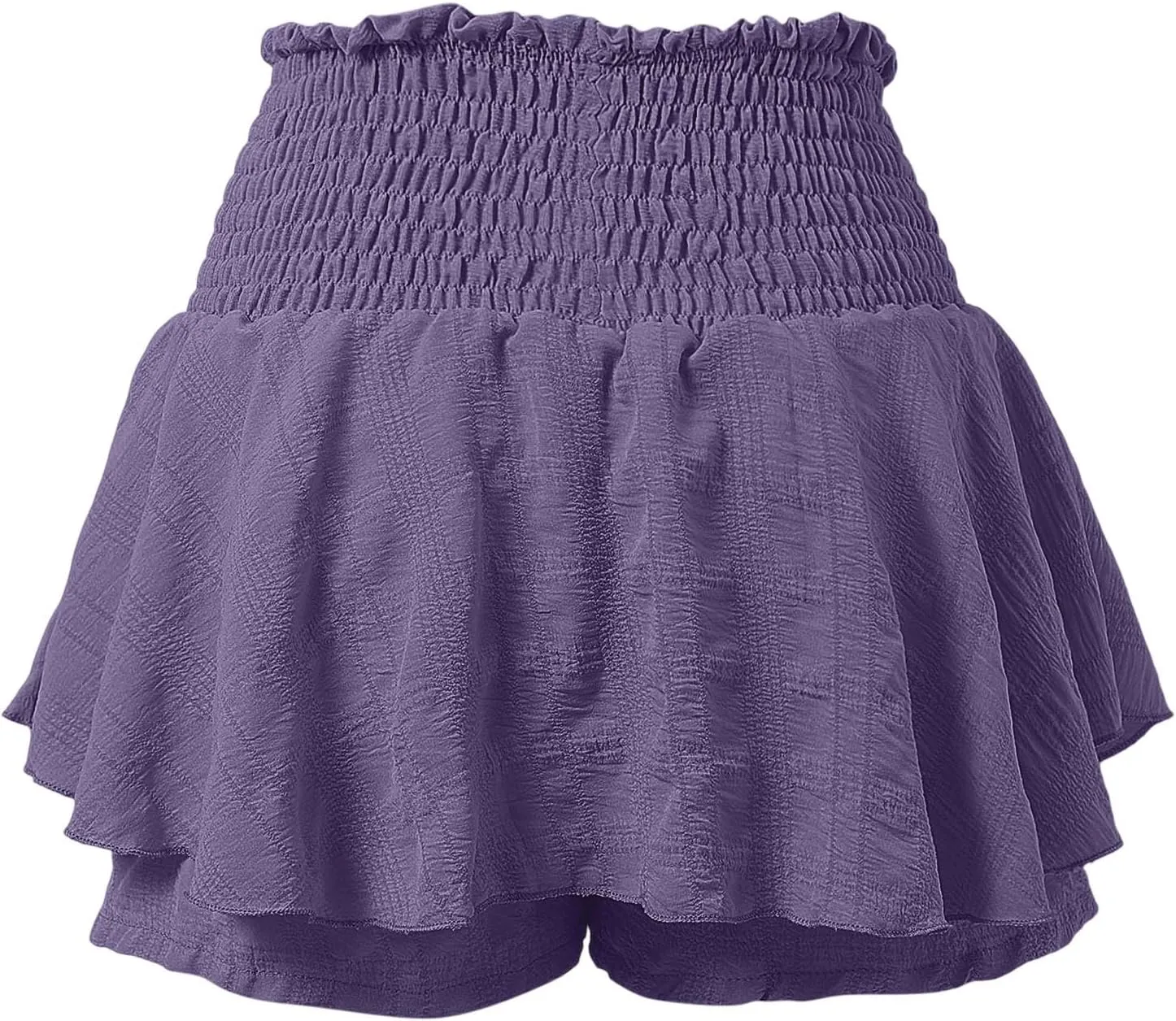 Mini Skirts for Women Summer Boho Cotton Linen Elastic Waist Tiered Ruffle Skorts Vingtage Beach Vacation Skirt