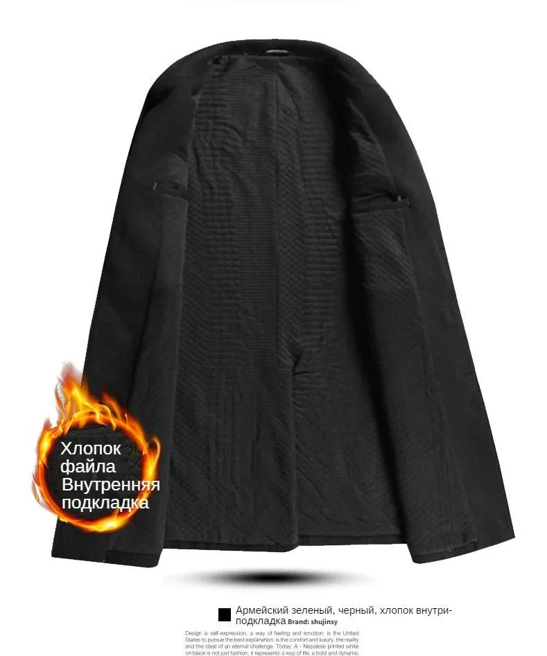 Mäntel für Herren, Wollanteil 54 %, eine lange Jacke unterhalb des Knies, Herrenmantel, Herrenmantel-Windjacke, Herrenmäntel, langer Mantel für Herren