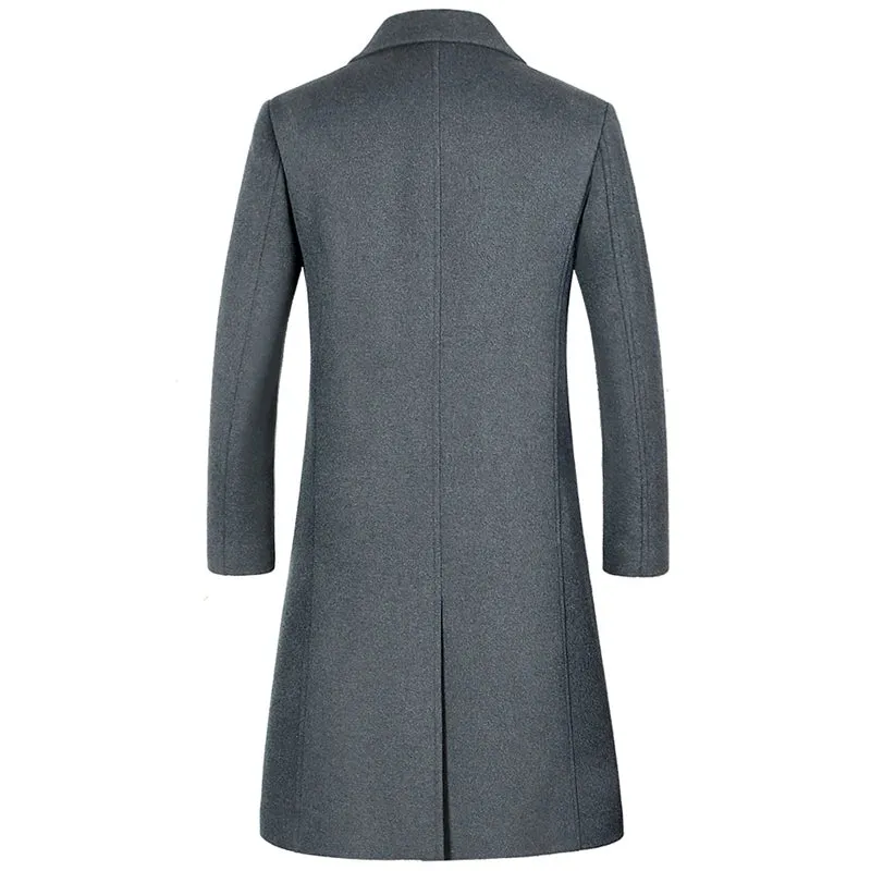 Mäntel für Herren, Wollanteil 54 %, eine lange Jacke unterhalb des Knies, Herrenmantel, Herrenmantel-Windjacke, Herrenmäntel, langer Mantel für Herren