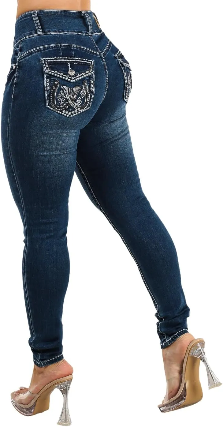 Moda Xpress Butt Lifting Skinny Jeans for Women - High Waisted Levanta Cola Push Up Jeans