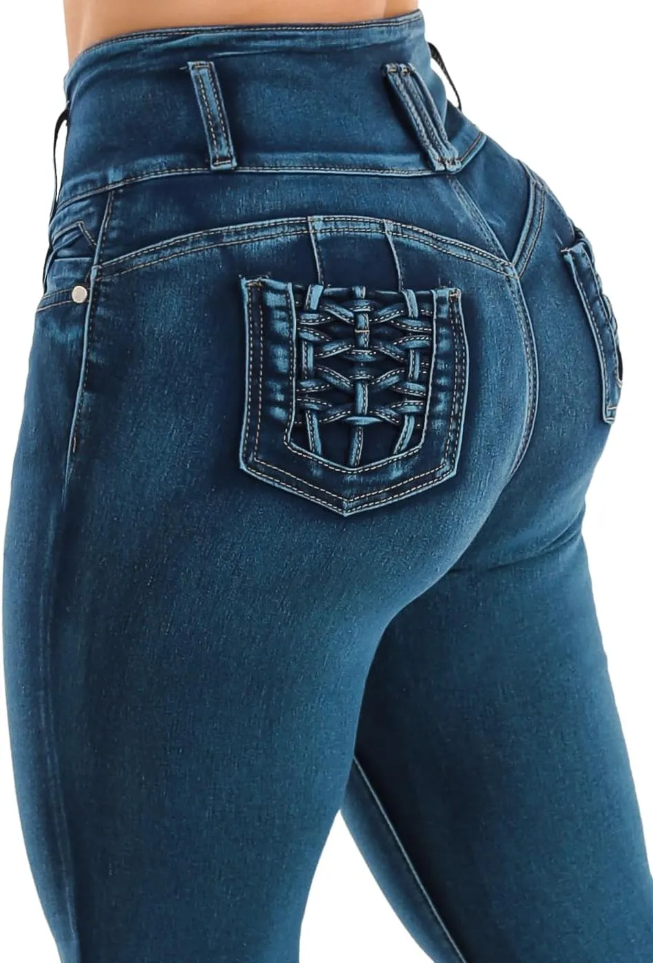 Moda Xpress Super High Waisted Butt Lifting Jeans for Women - Levanta Cola Skinny Jeans