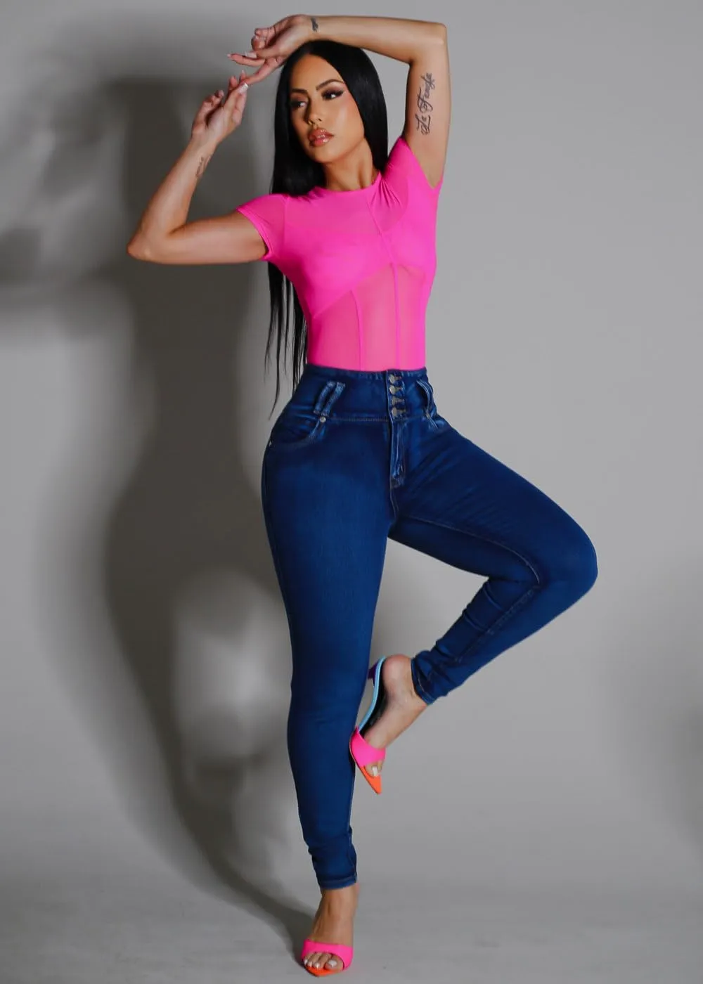 Moda Xpress Super High Waisted Butt Lifting Jeans for Women - Levanta Cola Skinny Jeans