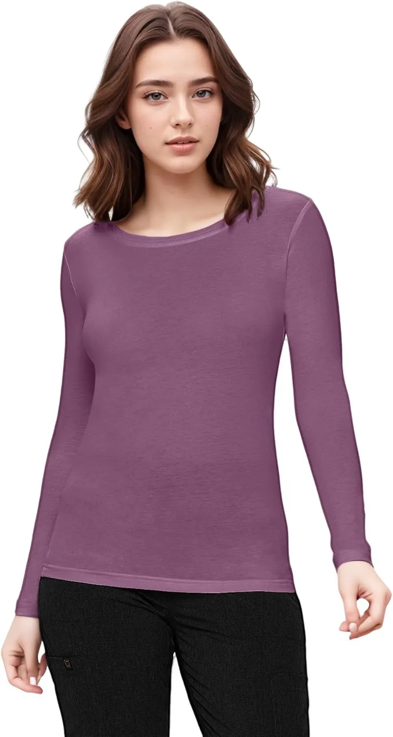 Natural Uniforms Women's Under Scrub Tee Crew Neck Long Sleeve T-Shirt