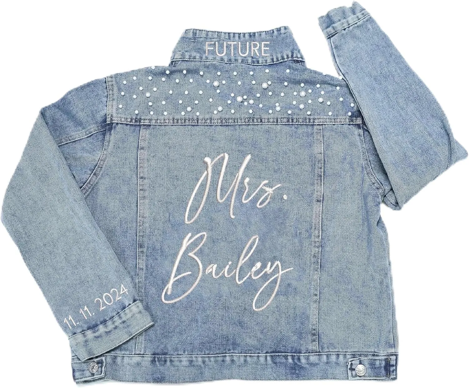 Noni Custom Bride Denim Jacket, Bride Jean Jacket, Future Mrs Jacket,Custom Personalized Jacket, Wedding Jean Jacket