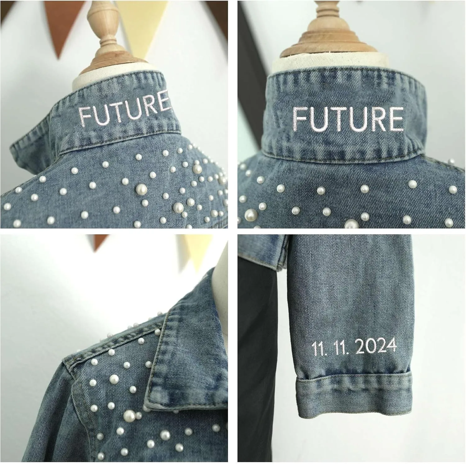 Noni Custom Bride Denim Jacket, Bride Jean Jacket, Future Mrs Jacket,Custom Personalized Jacket, Wedding Jean Jacket
