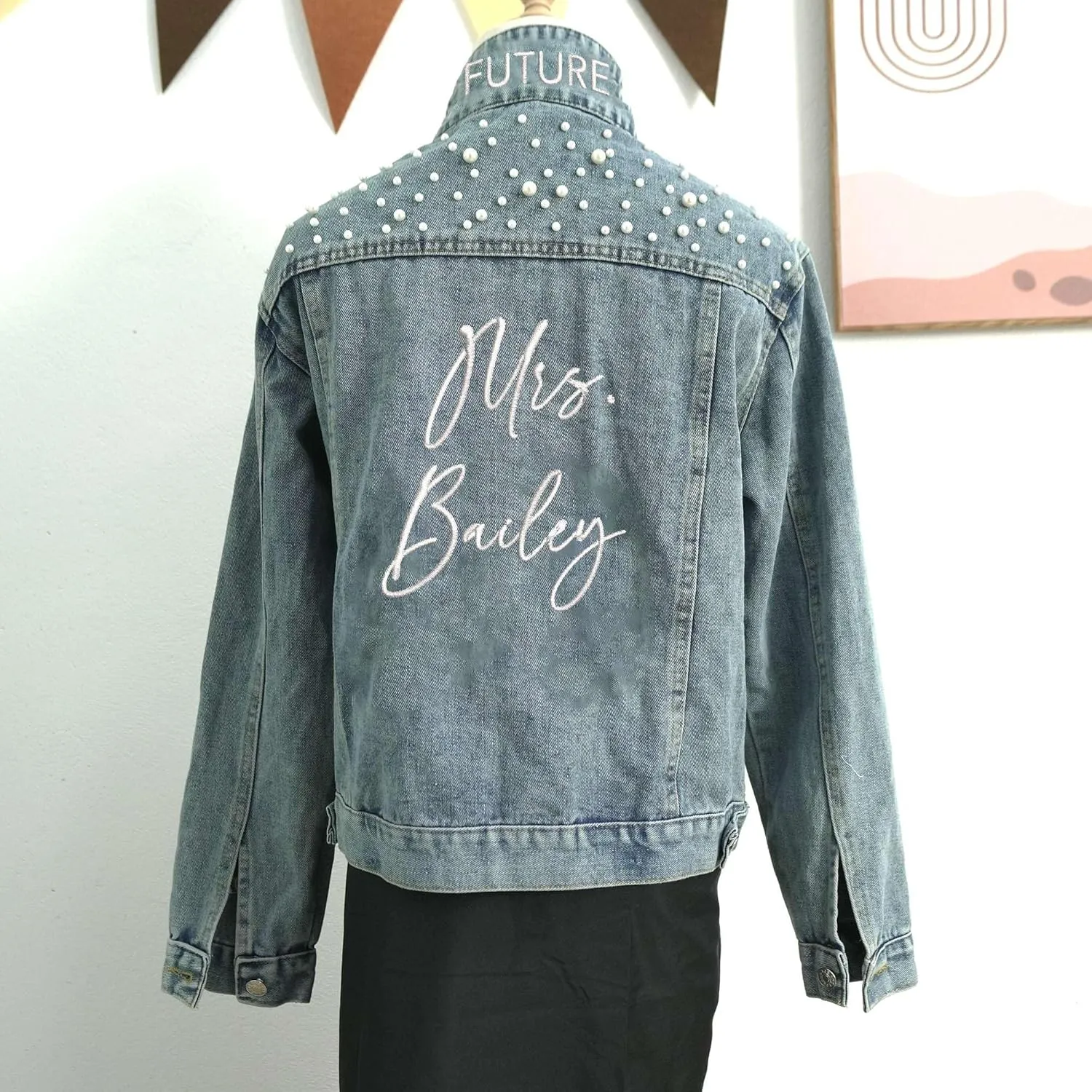Noni Custom Bride Denim Jacket, Bride Jean Jacket, Future Mrs Jacket,Custom Personalized Jacket, Wedding Jean Jacket