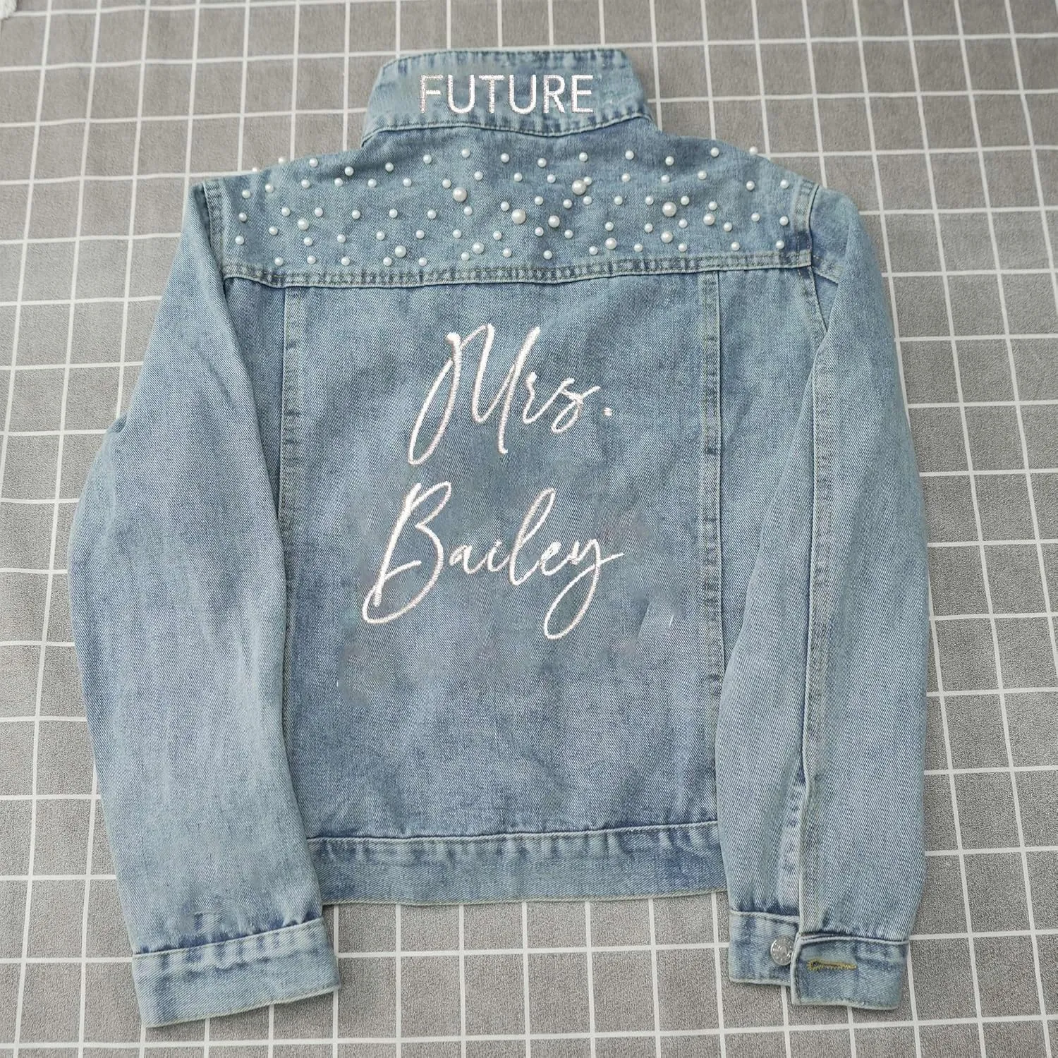 Noni Custom Bride Denim Jacket, Bride Jean Jacket, Future Mrs Jacket,Custom Personalized Jacket, Wedding Jean Jacket
