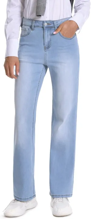 ONESO Women's Straight Leg Jeans Mid Waist Loose Stretchy Lightweight Trendy Jeans for Women Denim Pants
