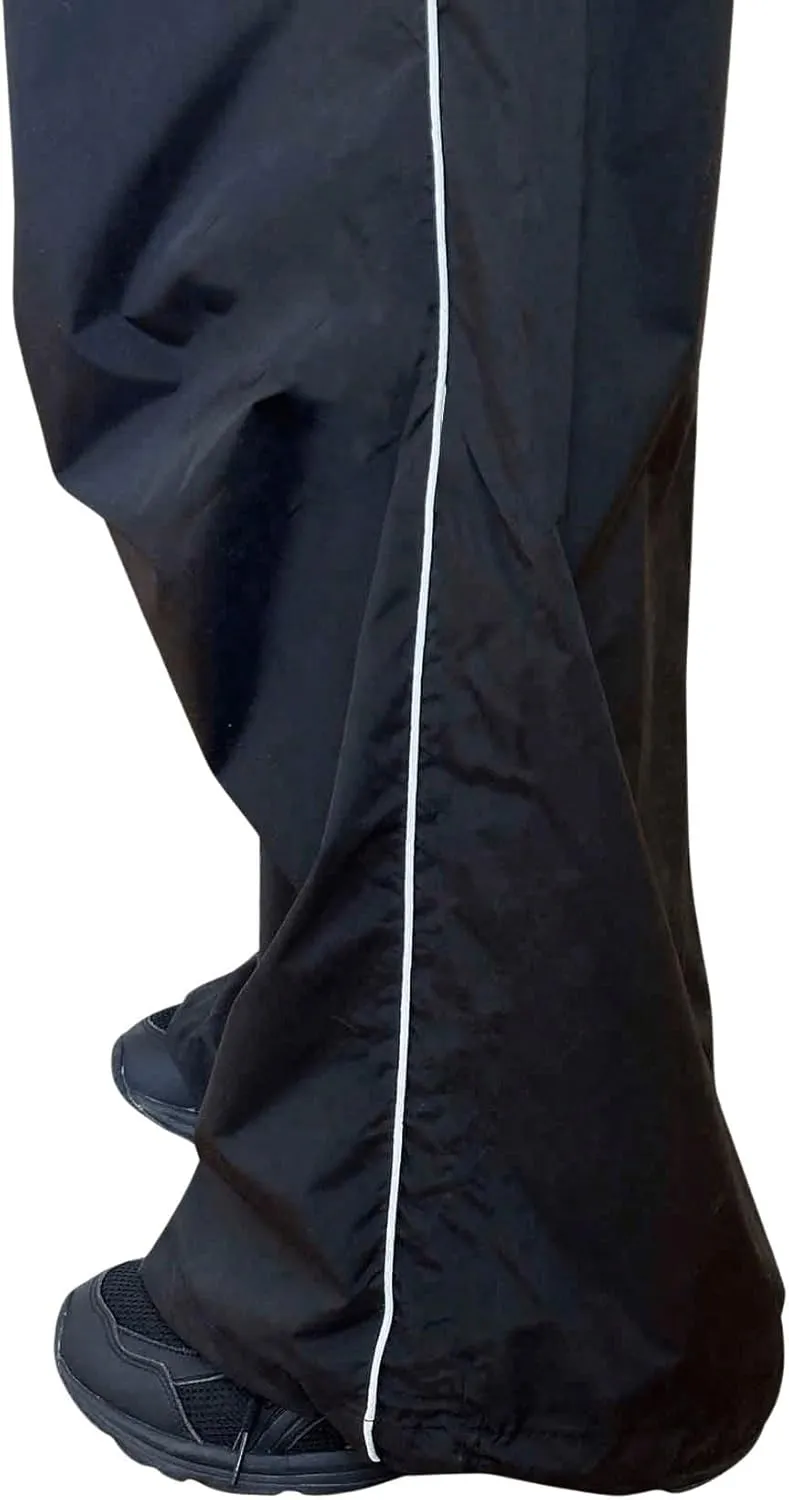OYOANGLE Men's Loose Fit Baggy Pants Letter Graphic Drawstring Waisted Streetwear Wide Leg Pants