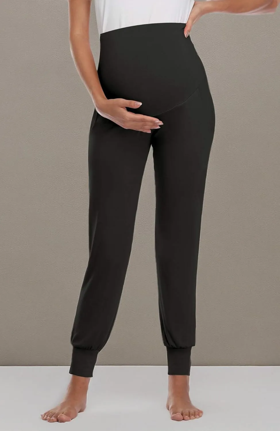 PACBREEZE Women's Maternity Pants Lounge Workout Joggers Over The Belly Pajama Sweatpants Stretchy Pregnancy Pants