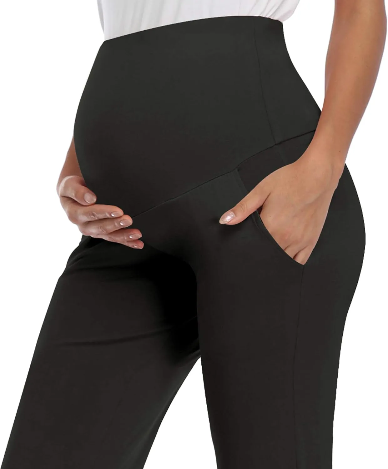 PACBREEZE Women's Maternity Pants Lounge Workout Joggers Over The Belly Pajama Sweatpants Stretchy Pregnancy Pants