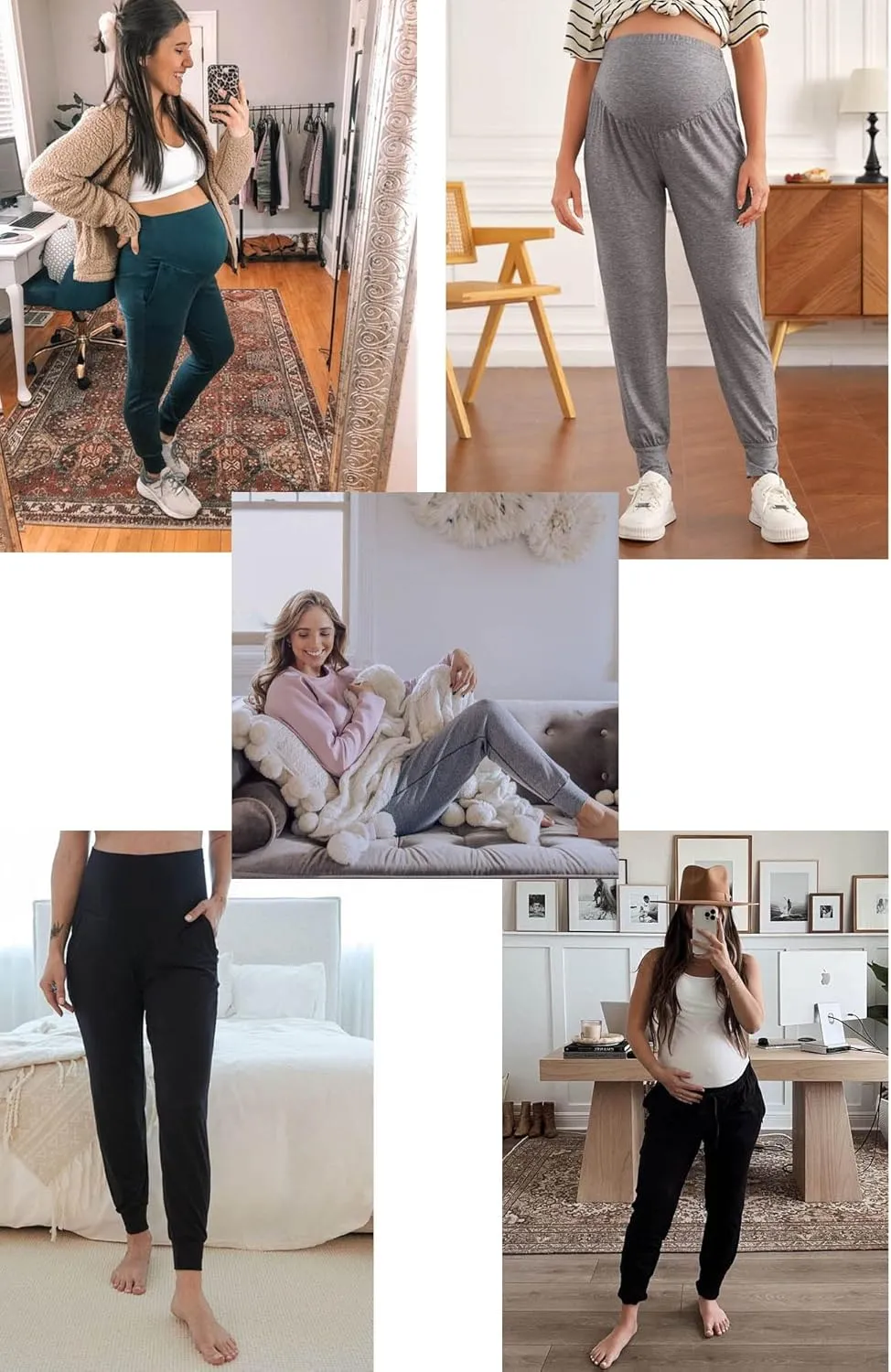 PACBREEZE Women's Maternity Pants Lounge Workout Joggers Over The Belly Pajama Sweatpants Stretchy Pregnancy Pants