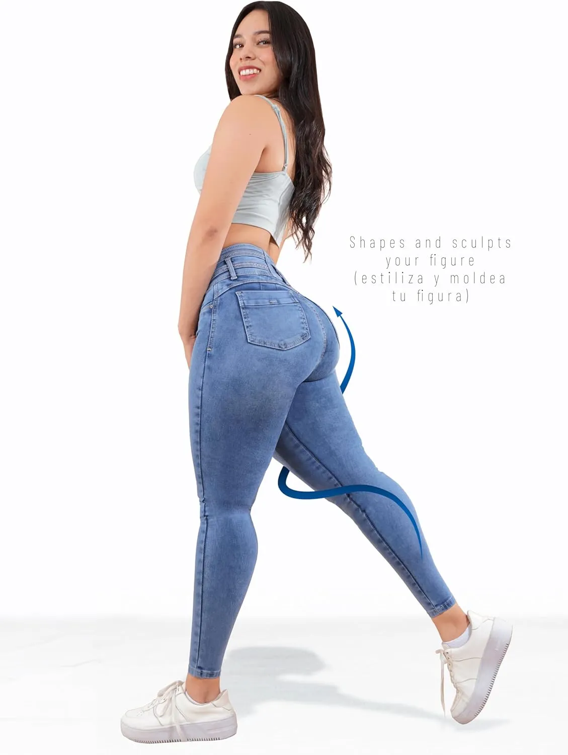 Pantalones Colombianos Levanta Pompa | Butt Lifting High Waisted Jeans for Women | Lipo Jeans