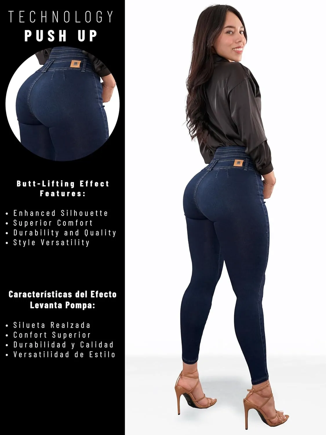 Pantalones Colombianos Levanta Pompa | Butt Lifting High Waisted Jeans for Women | Lipo Jeans