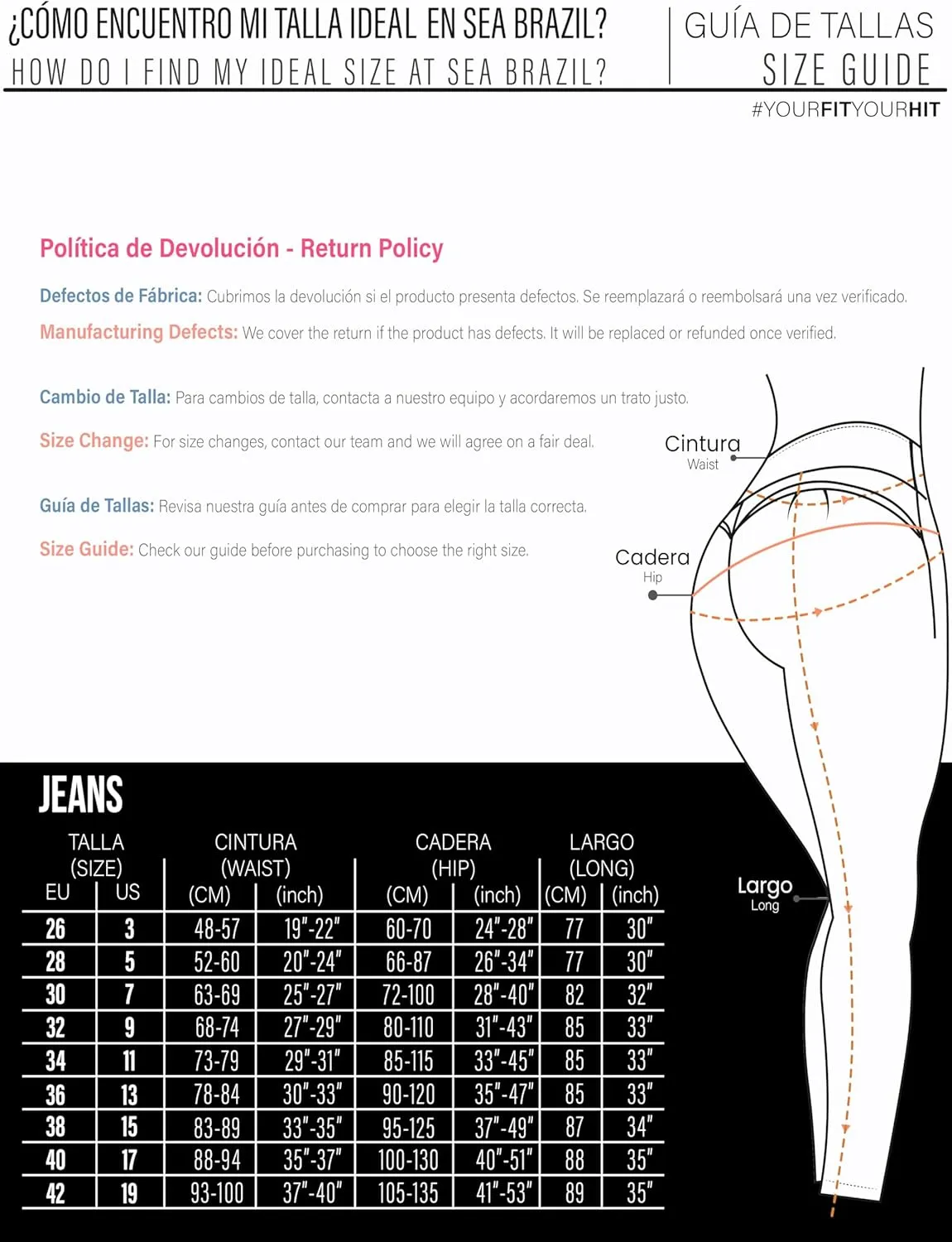 Pantalones Colombianos Levanta Pompa | Butt Lifting High Waisted Jeans for Women | Lipo Jeans