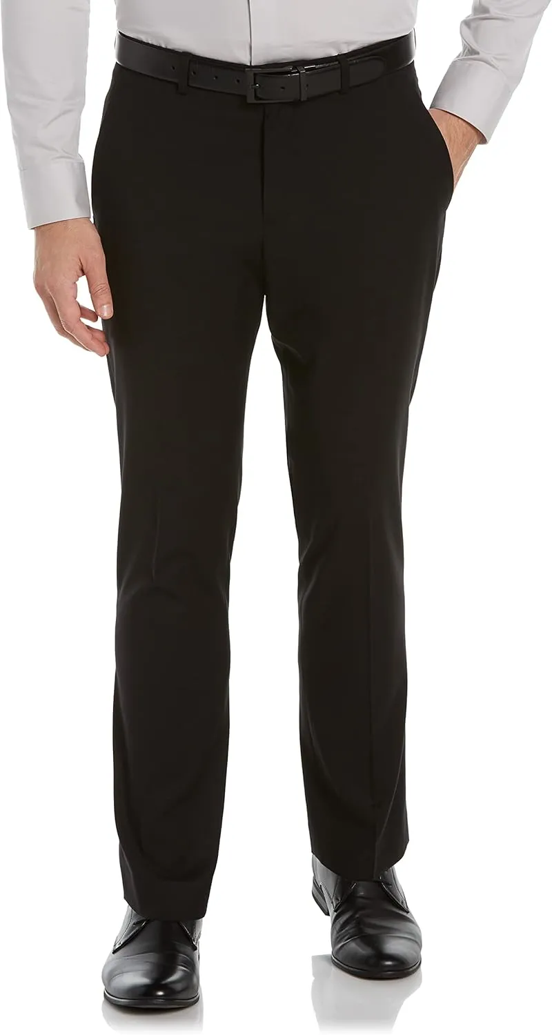 Perry Ellis Men's Portfolio Slim Fit Dress Pants with Active Waistband, Non-Iron Stretch Premium Fabric, Lightweight Durable