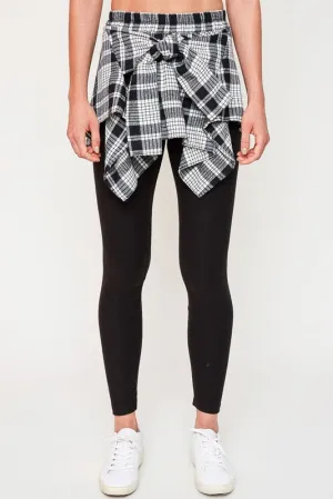PLAID TIE OVER LEGGINGS
