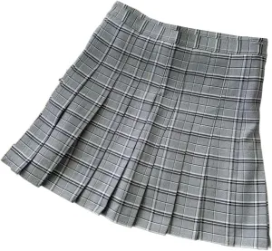 Pleated Chiffon Skirt with Slit for Women, Autumn Winter Elegant