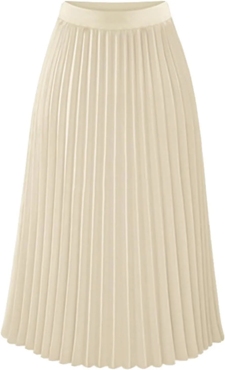 Pleated Midi Skirts for Women Midi Long High Waisted A Line Skirts Shirring Swing Skirt 2024 Fashion Party Skirt