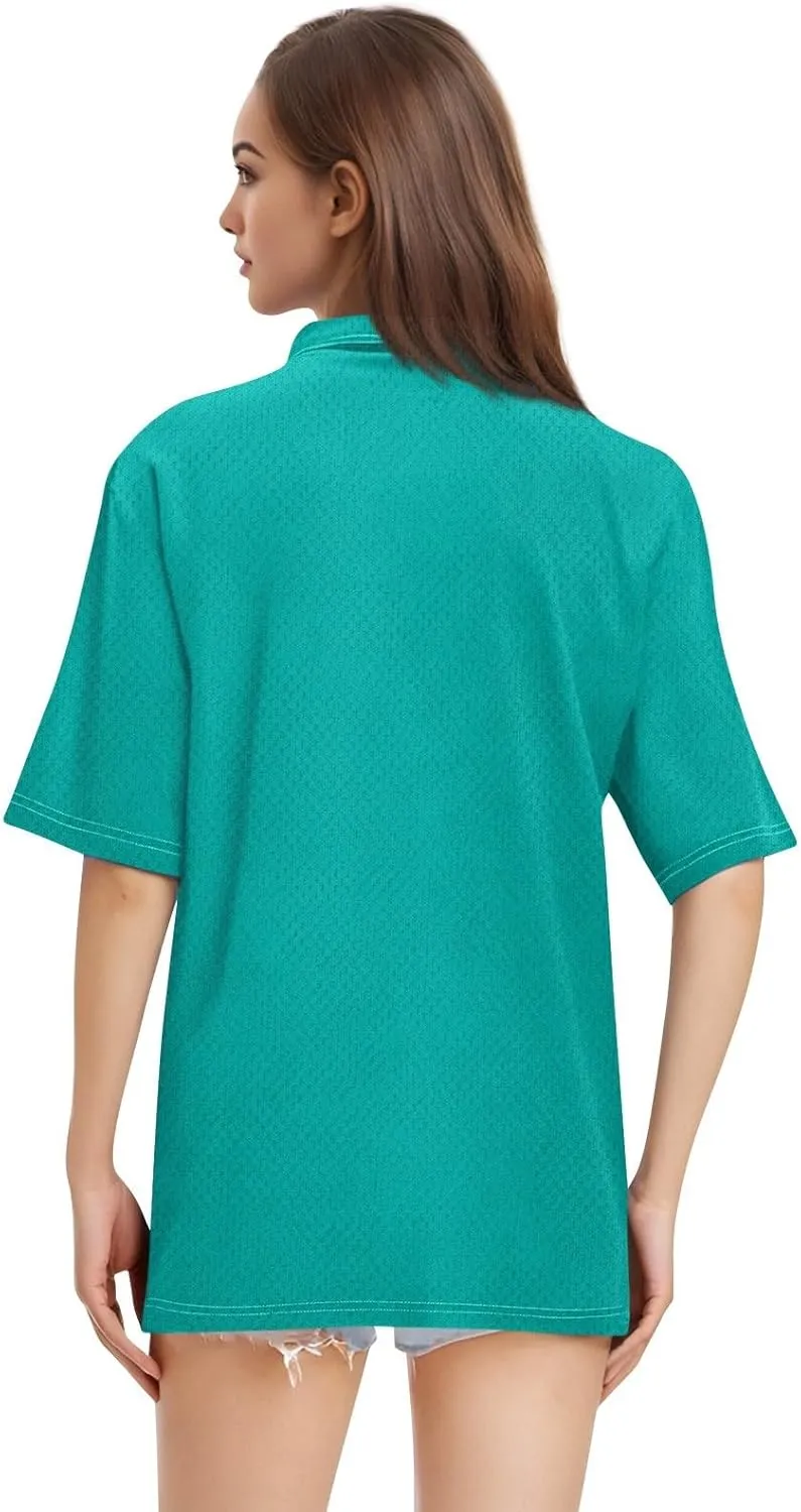 Polo Shirts for Women Collared Golf Shirts Button Short Sleeve Tops Business Casual Quick Dry Moisture Work Blouses