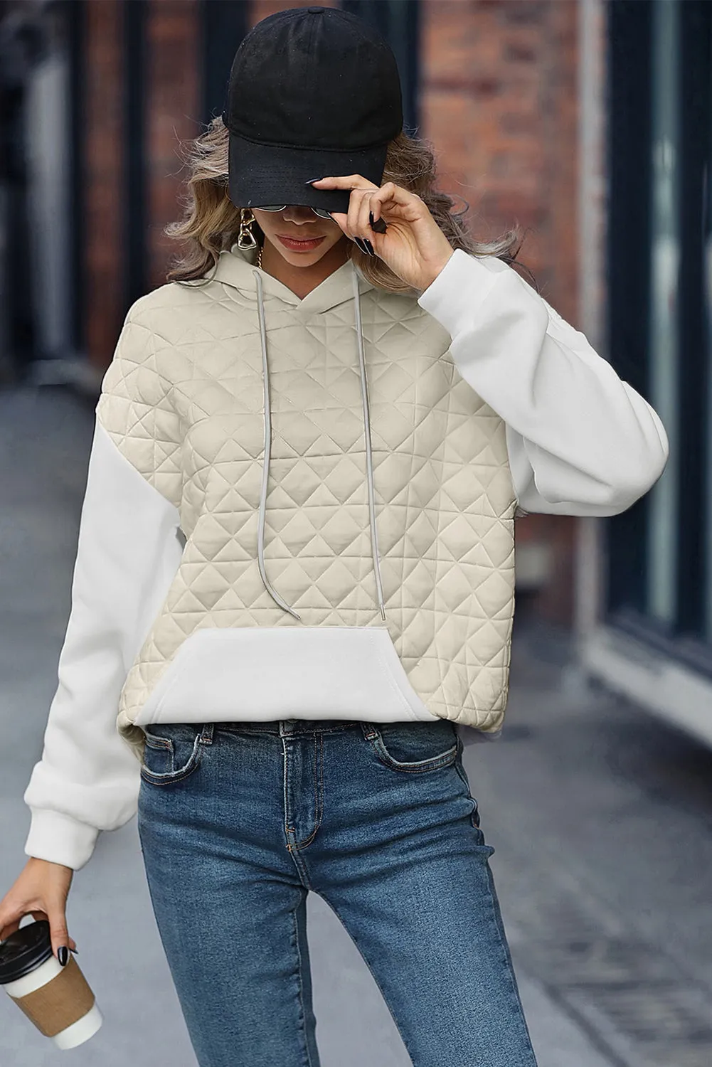 Quilted Kangaroo Pocket Hoodie