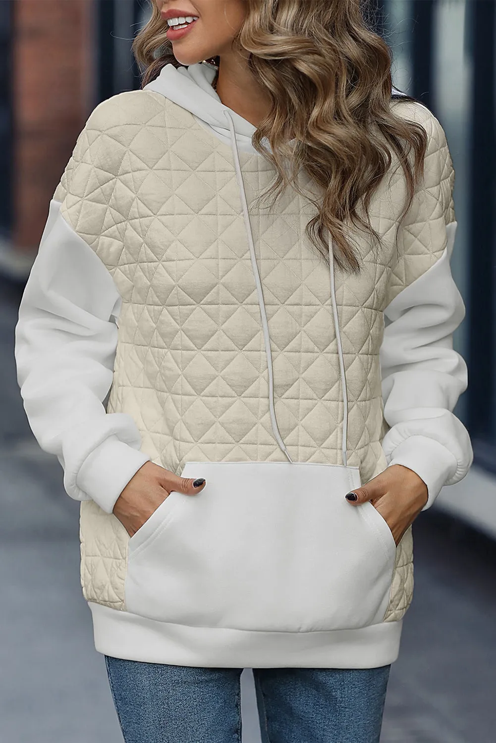 Quilted Kangaroo Pocket Hoodie