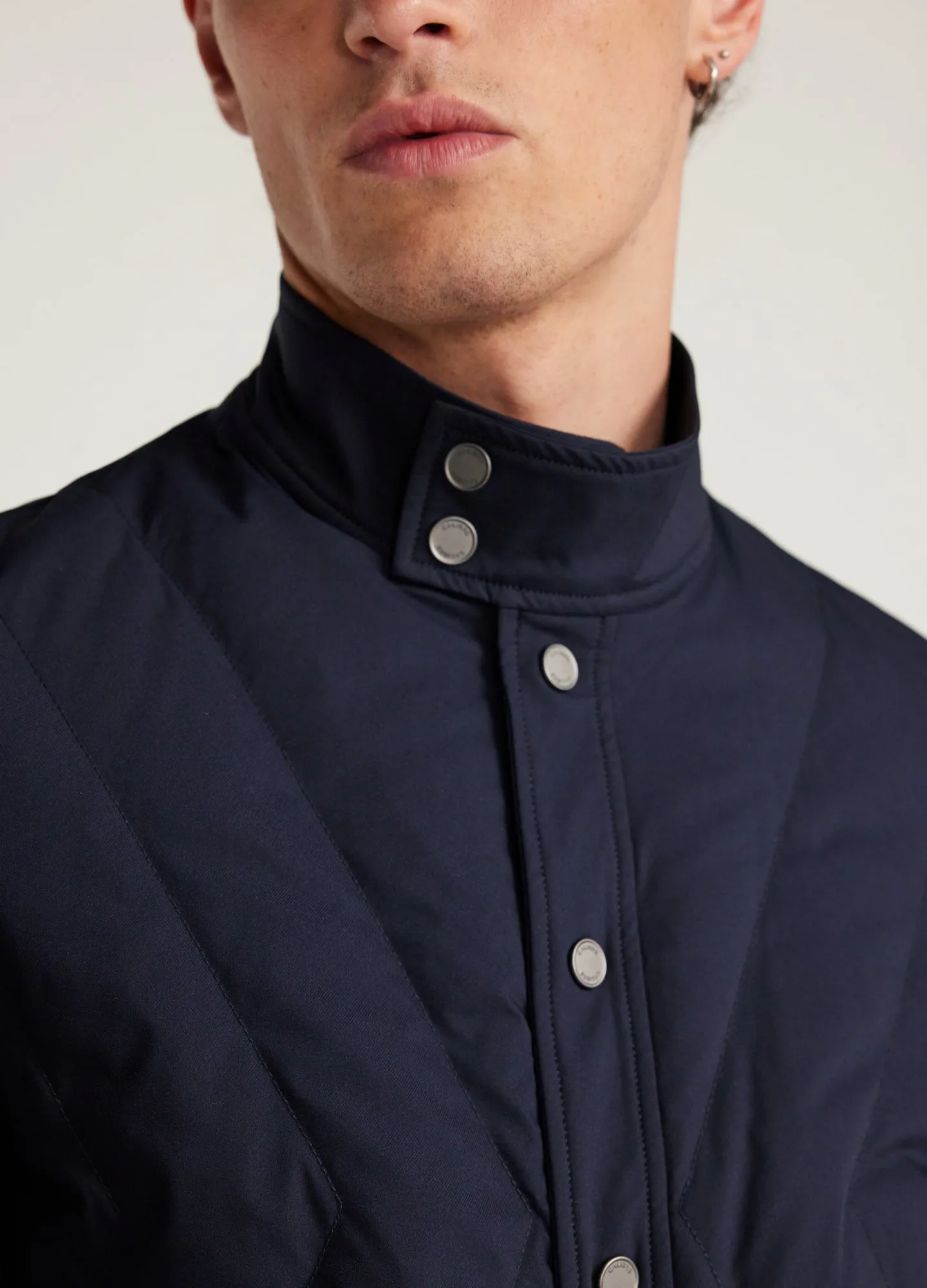 Quilted Tech Down Jacket Navy