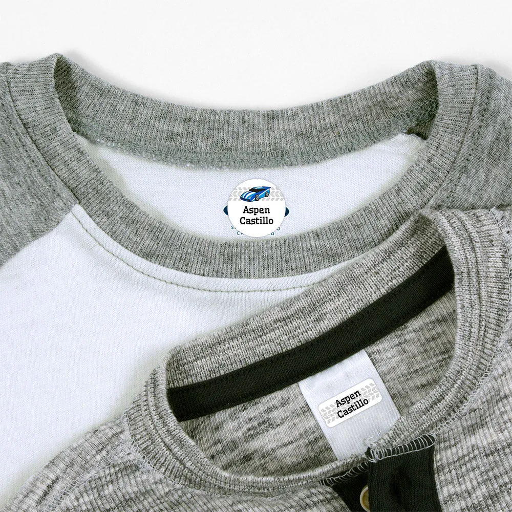 Race Car Clothing Labels Pack