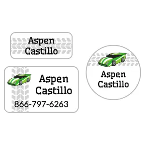 Race Car Clothing Labels Pack