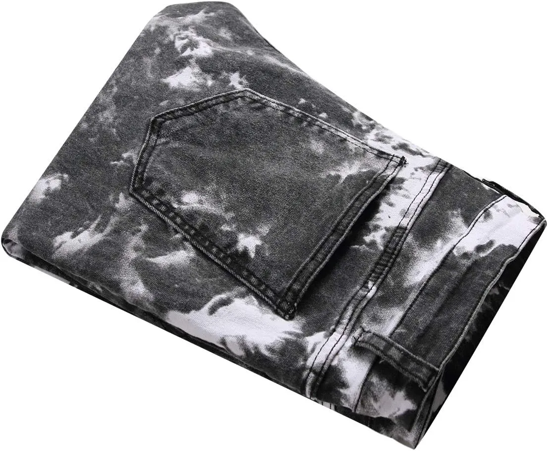 RANMCC Men's Printed Stretch Skinny Jeans Premium Slim Fit Fashionable Designs Denim Pants Jeans