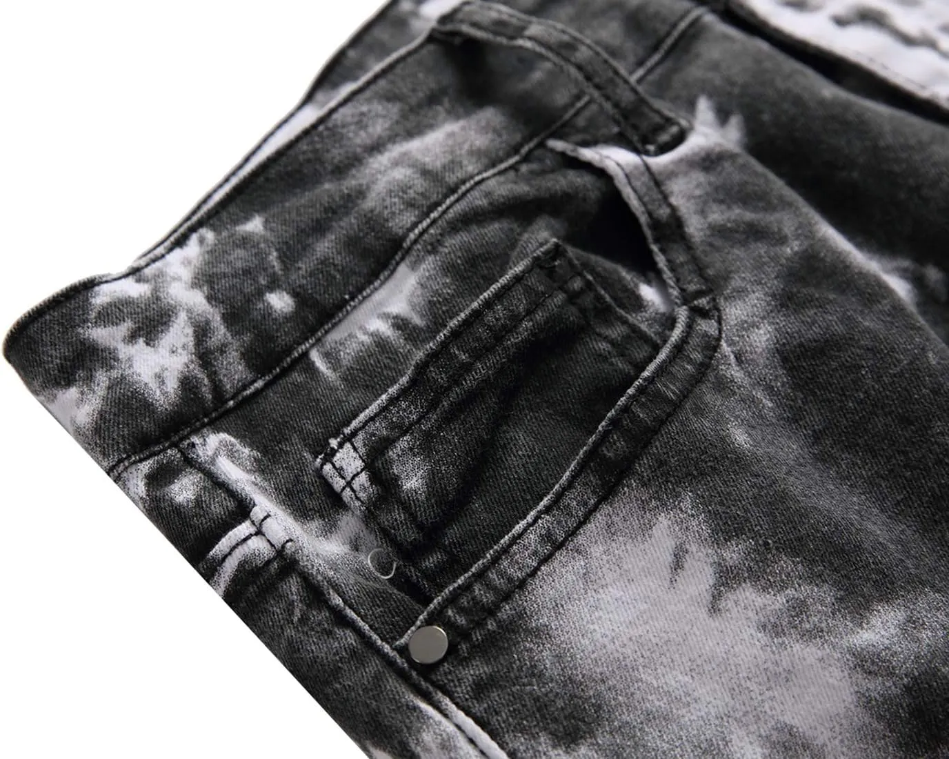 RANMCC Men's Printed Stretch Skinny Jeans Premium Slim Fit Fashionable Designs Denim Pants Jeans