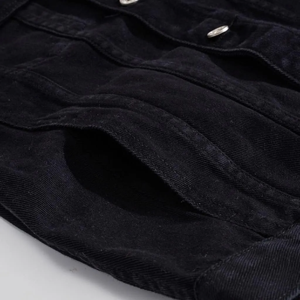 Ripped Denim Jacket for Men Hippie Style Winter Cardigan Top Fall Stylish Streetwear