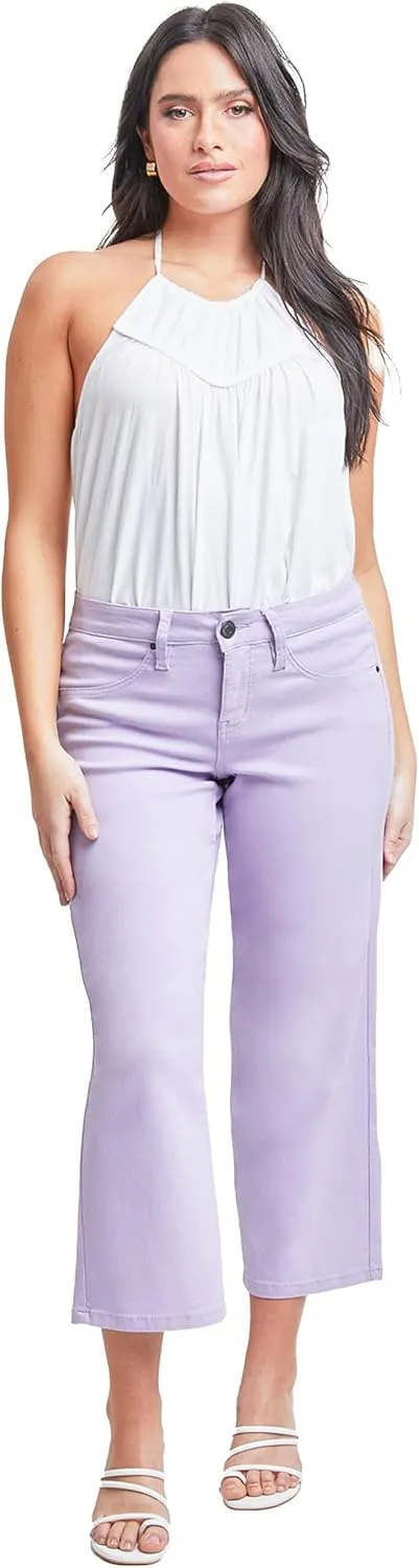 Royalty For Me Womens Women's Hyperstretch High Rise Wide Leg Flood Pantspants