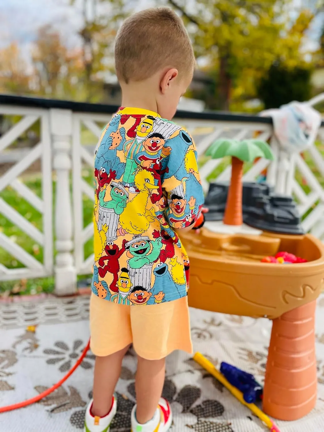 Sesame Street T-Shirt and Shorts Outfit Set Infant to Little Kid Sizes (12 Months - 7-8)