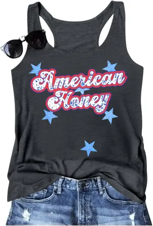 SFHFY American Flag Tank Top Women: Glitter 4th of July Sleeveless Tee Patriotic Shirt Memorial Day Summer Vest Tops